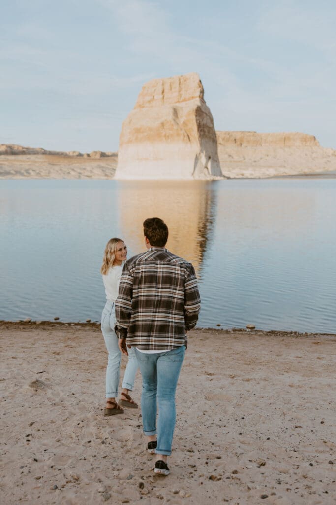 Braylee and Kacen | Lone Rock Lake Powell, Arizona Engagement Photos | Southern Utah Wedding and Elopement Photographer, Emily Dawn Photo