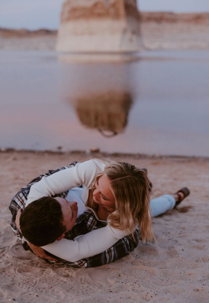 Braylee and Kacen | Lone Rock Lake Powell, Arizona Engagement Photos | Southern Utah Wedding and Elopement Photographer, Emily Dawn Photo