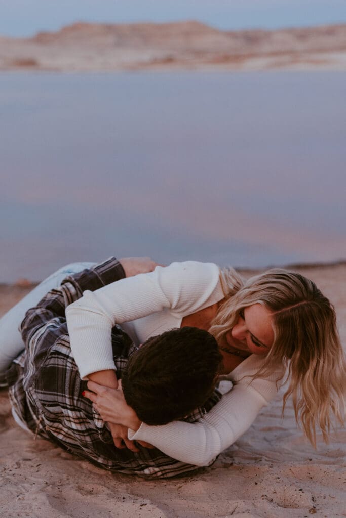 Braylee and Kacen | Lone Rock Lake Powell, Arizona Engagement Photos | Southern Utah Wedding and Elopement Photographer, Emily Dawn Photo