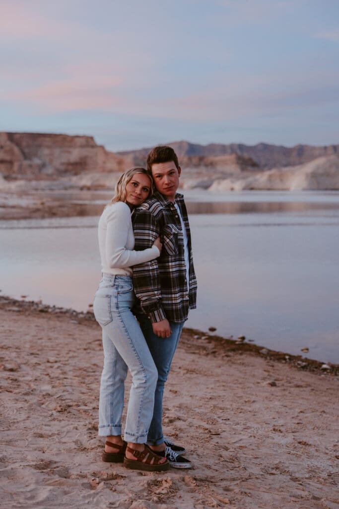 Braylee and Kacen | Lone Rock Lake Powell, Arizona Engagement Photos | Southern Utah Wedding and Elopement Photographer, Emily Dawn Photo
