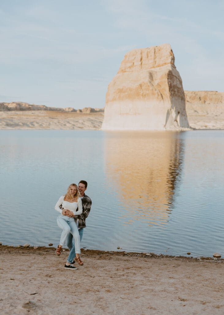 Braylee and Kacen | Lone Rock Lake Powell, Arizona Engagement Photos | Southern Utah Wedding and Elopement Photographer, Emily Dawn Photo