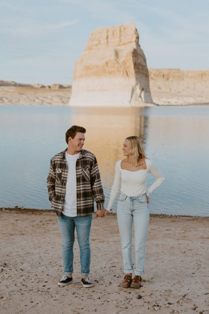 Braylee and Kacen | Lone Rock Lake Powell, Arizona Engagement Photos | Southern Utah Wedding and Elopement Photographer, Emily Dawn Photo