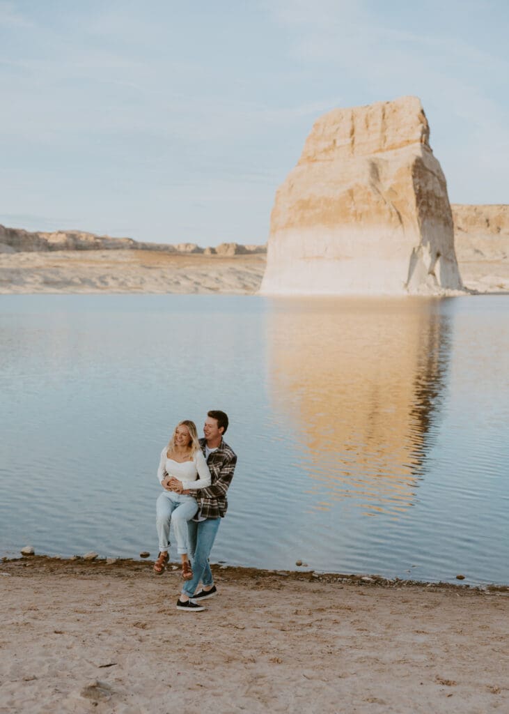 Braylee and Kacen | Lone Rock Lake Powell, Arizona Engagement Photos | Southern Utah Wedding and Elopement Photographer, Emily Dawn Photo
