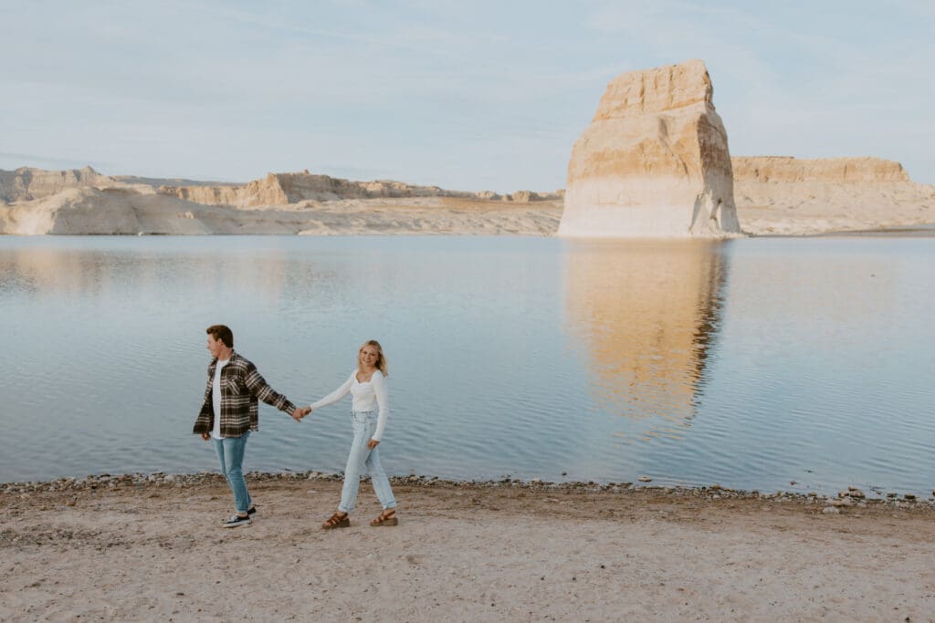 Braylee and Kacen | Lone Rock Lake Powell, Arizona Engagement Photos | Southern Utah Wedding and Elopement Photographer, Emily Dawn Photo