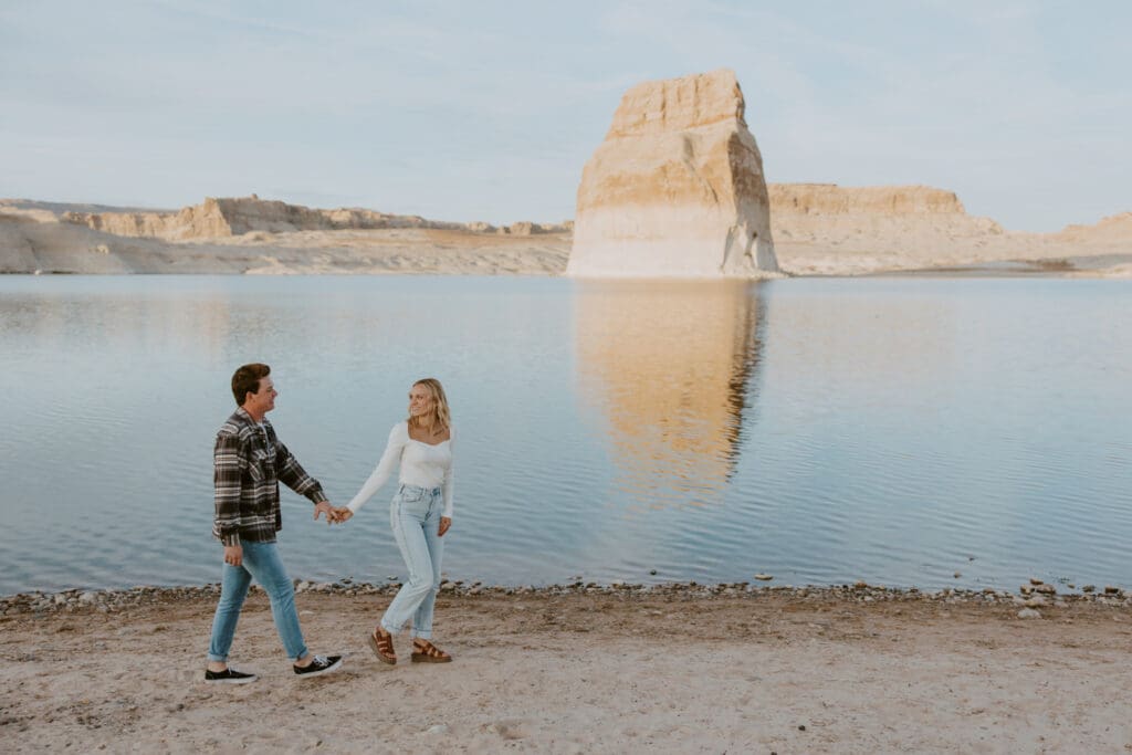Braylee and Kacen | Lone Rock Lake Powell, Arizona Engagement Photos | Southern Utah Wedding and Elopement Photographer, Emily Dawn Photo