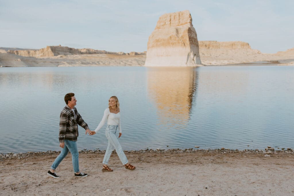 Braylee and Kacen | Lone Rock Lake Powell, Arizona Engagement Photos | Southern Utah Wedding and Elopement Photographer, Emily Dawn Photo