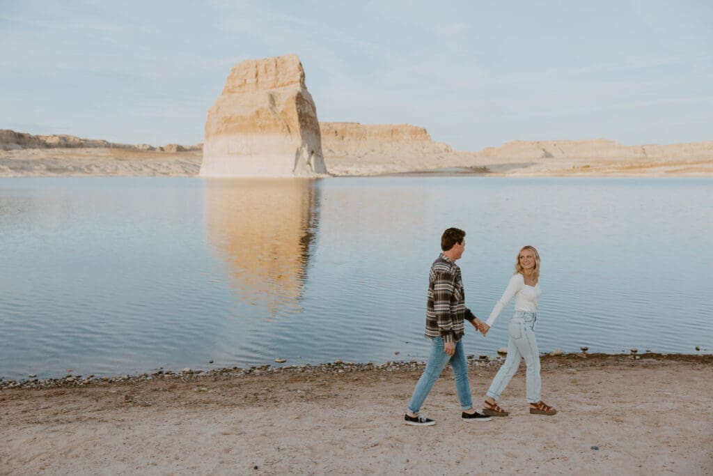 Braylee and Kacen | Lone Rock Lake Powell, Arizona Engagement Photos | Southern Utah Wedding and Elopement Photographer, Emily Dawn Photo