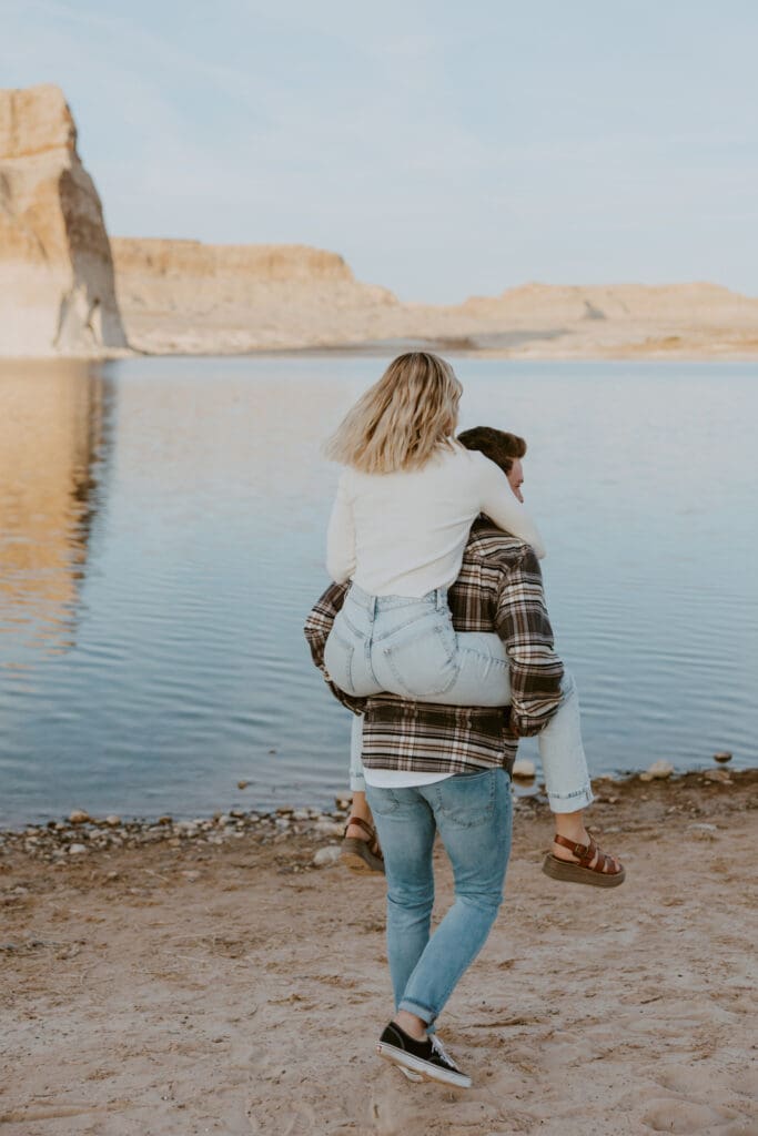 Braylee and Kacen | Lone Rock Lake Powell, Arizona Engagement Photos | Southern Utah Wedding and Elopement Photographer, Emily Dawn Photo