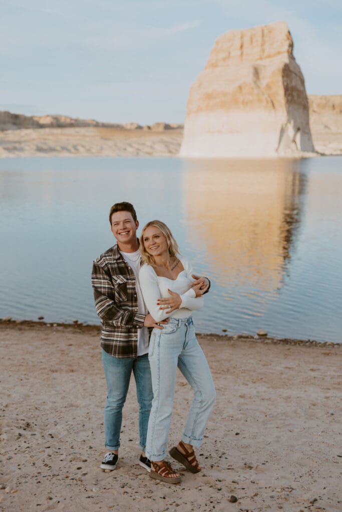 Braylee and Kacen | Lone Rock Lake Powell, Arizona Engagement Photos | Southern Utah Wedding and Elopement Photographer, Emily Dawn Photo