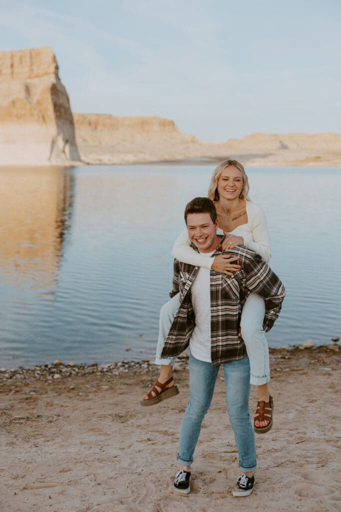 Braylee and Kacen | Lone Rock Lake Powell, Arizona Engagement Photos | Southern Utah Wedding and Elopement Photographer, Emily Dawn Photo