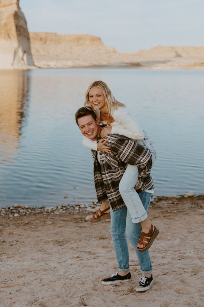 Braylee and Kacen | Lone Rock Lake Powell, Arizona Engagement Photos | Southern Utah Wedding and Elopement Photographer, Emily Dawn Photo
