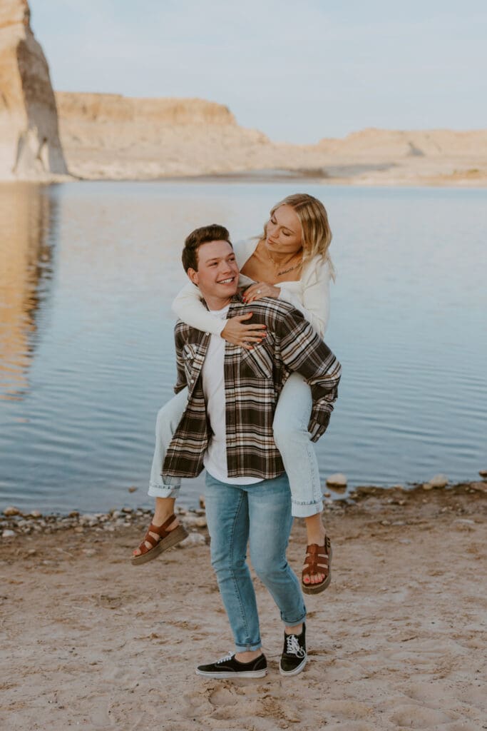 Braylee and Kacen | Lone Rock Lake Powell, Arizona Engagement Photos | Southern Utah Wedding and Elopement Photographer, Emily Dawn Photo