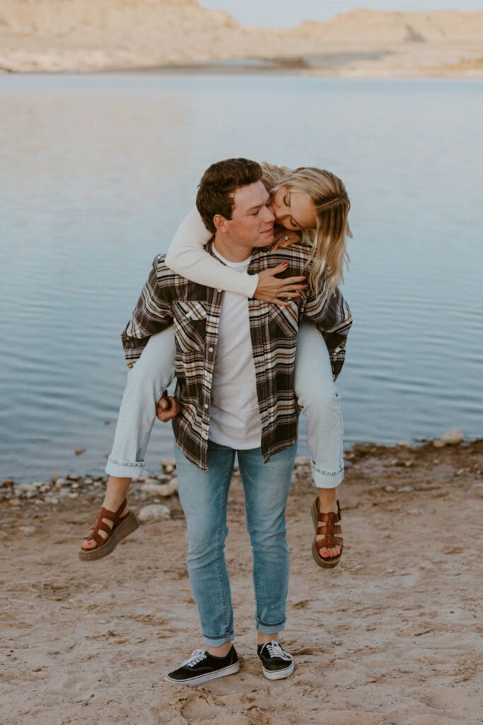 Braylee and Kacen | Lone Rock Lake Powell, Arizona Engagement Photos | Southern Utah Wedding and Elopement Photographer, Emily Dawn Photo