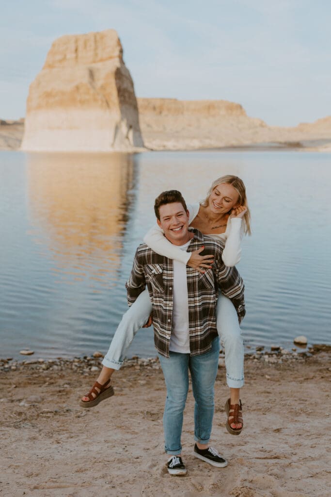 Braylee and Kacen | Lone Rock Lake Powell, Arizona Engagement Photos | Southern Utah Wedding and Elopement Photographer, Emily Dawn Photo