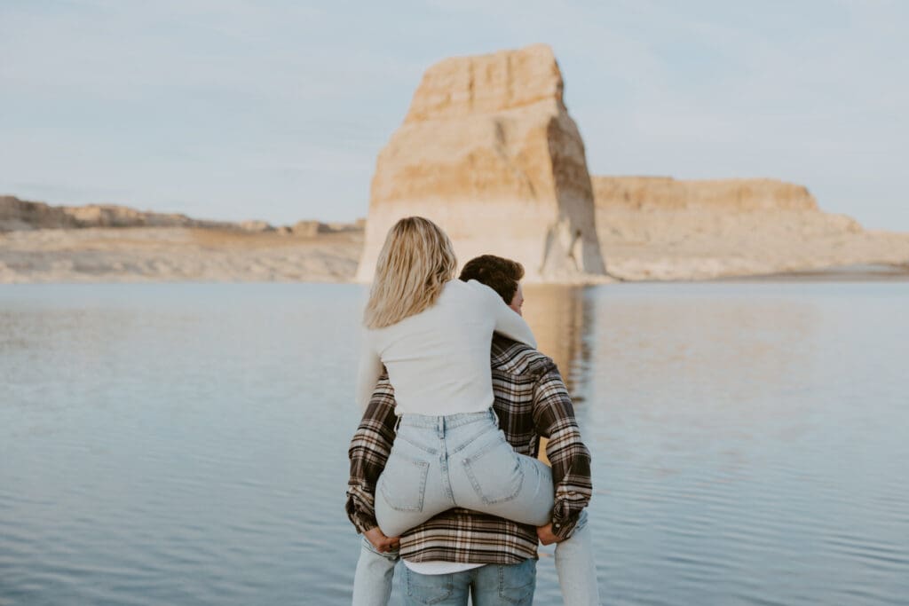 Braylee and Kacen | Lone Rock Lake Powell, Arizona Engagement Photos | Southern Utah Wedding and Elopement Photographer, Emily Dawn Photo