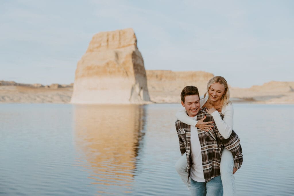 Braylee and Kacen | Lone Rock Lake Powell, Arizona Engagement Photos | Southern Utah Wedding and Elopement Photographer, Emily Dawn Photo