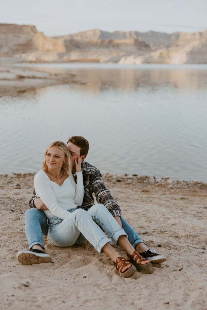 Braylee and Kacen | Lone Rock Lake Powell, Arizona Engagement Photos | Southern Utah Wedding and Elopement Photographer, Emily Dawn Photo