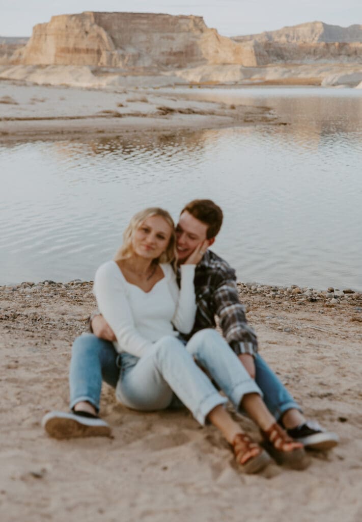 Braylee and Kacen | Lone Rock Lake Powell, Arizona Engagement Photos | Southern Utah Wedding and Elopement Photographer, Emily Dawn Photo