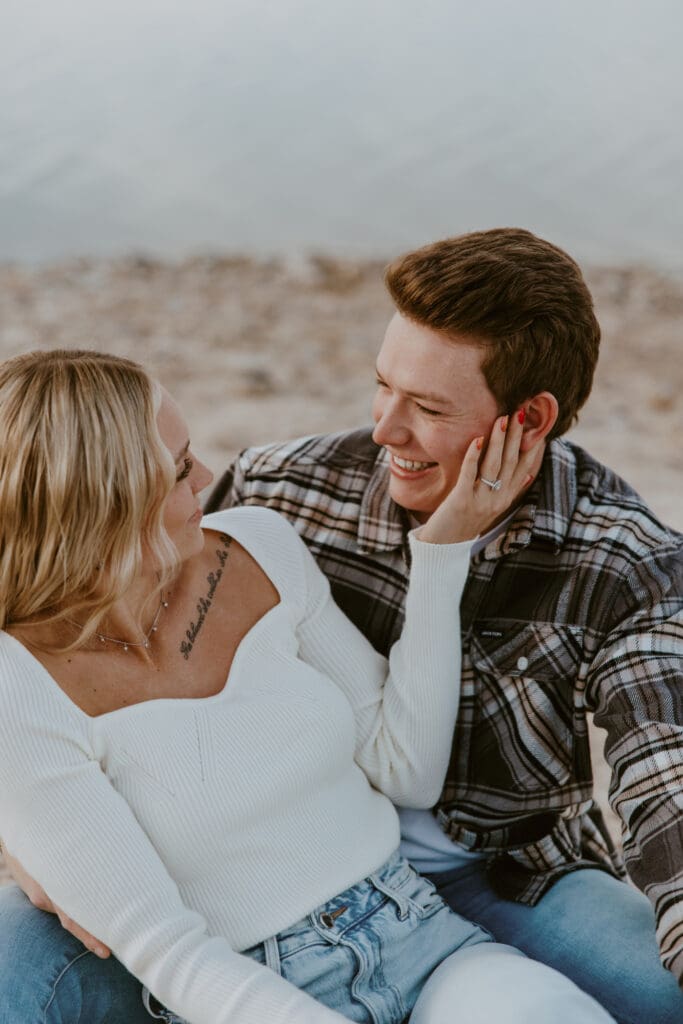 Braylee and Kacen | Lone Rock Lake Powell, Arizona Engagement Photos | Southern Utah Wedding and Elopement Photographer, Emily Dawn Photo