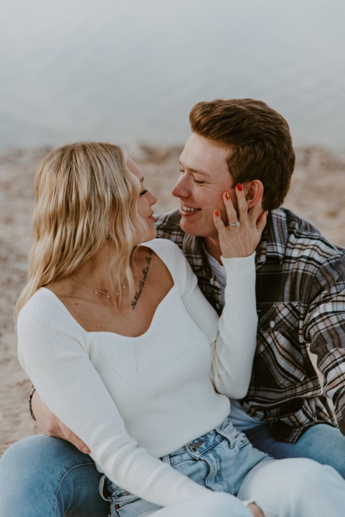 Braylee and Kacen | Lone Rock Lake Powell, Arizona Engagement Photos | Southern Utah Wedding and Elopement Photographer, Emily Dawn Photo