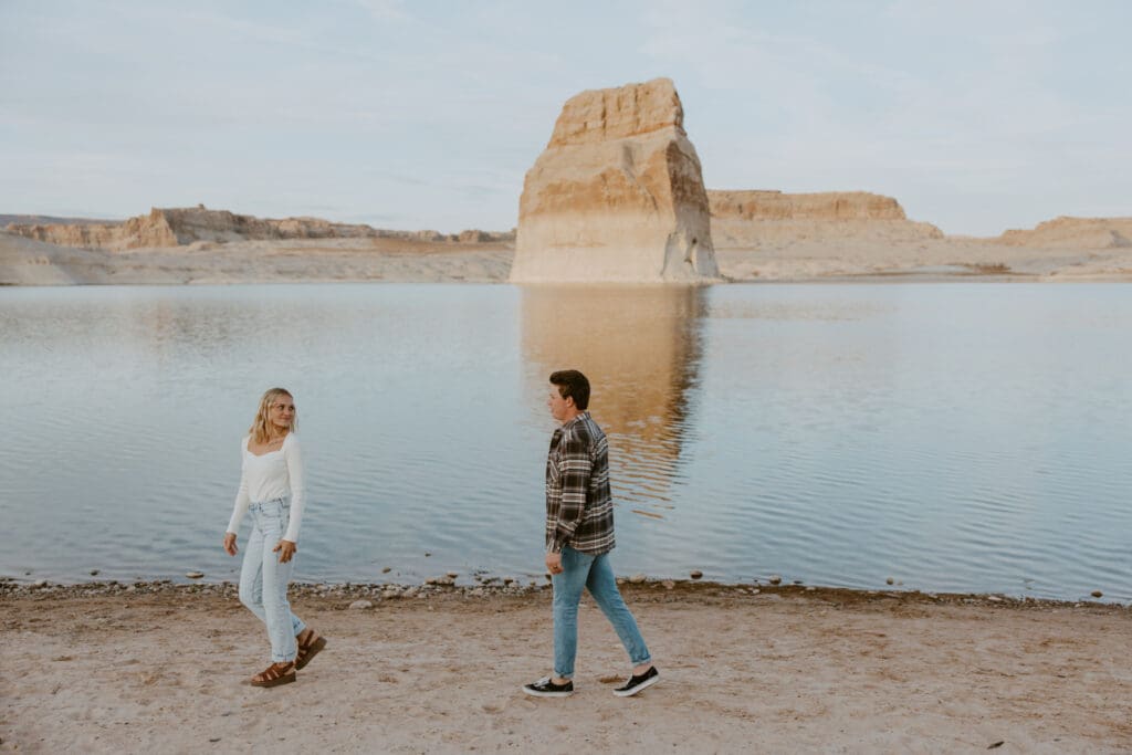 Braylee and Kacen | Lone Rock Lake Powell, Arizona Engagement Photos | Southern Utah Wedding and Elopement Photographer, Emily Dawn Photo