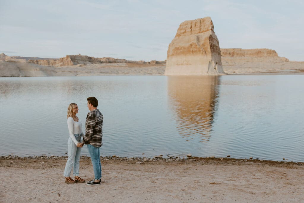 Braylee and Kacen | Lone Rock Lake Powell, Arizona Engagement Photos | Southern Utah Wedding and Elopement Photographer, Emily Dawn Photo