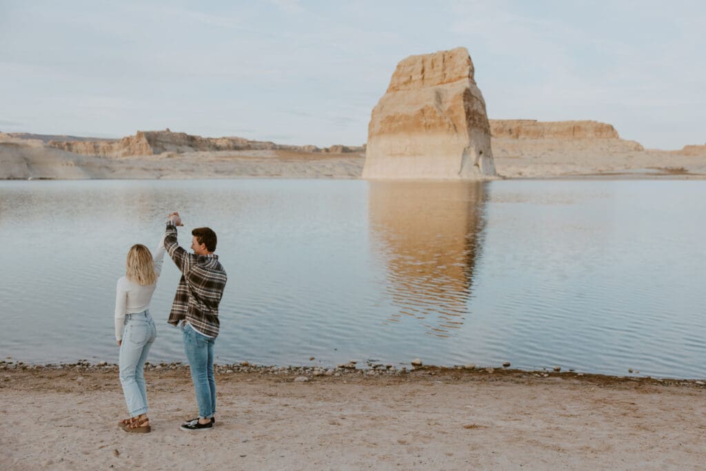 Braylee and Kacen | Lone Rock Lake Powell, Arizona Engagement Photos | Southern Utah Wedding and Elopement Photographer, Emily Dawn Photo