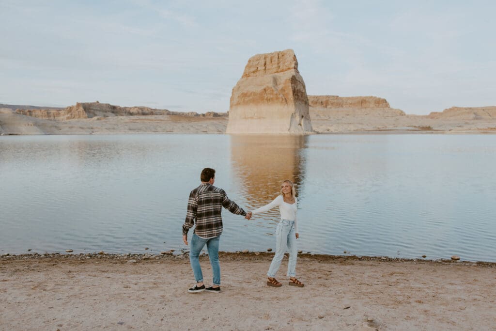 Braylee and Kacen | Lone Rock Lake Powell, Arizona Engagement Photos | Southern Utah Wedding and Elopement Photographer, Emily Dawn Photo
