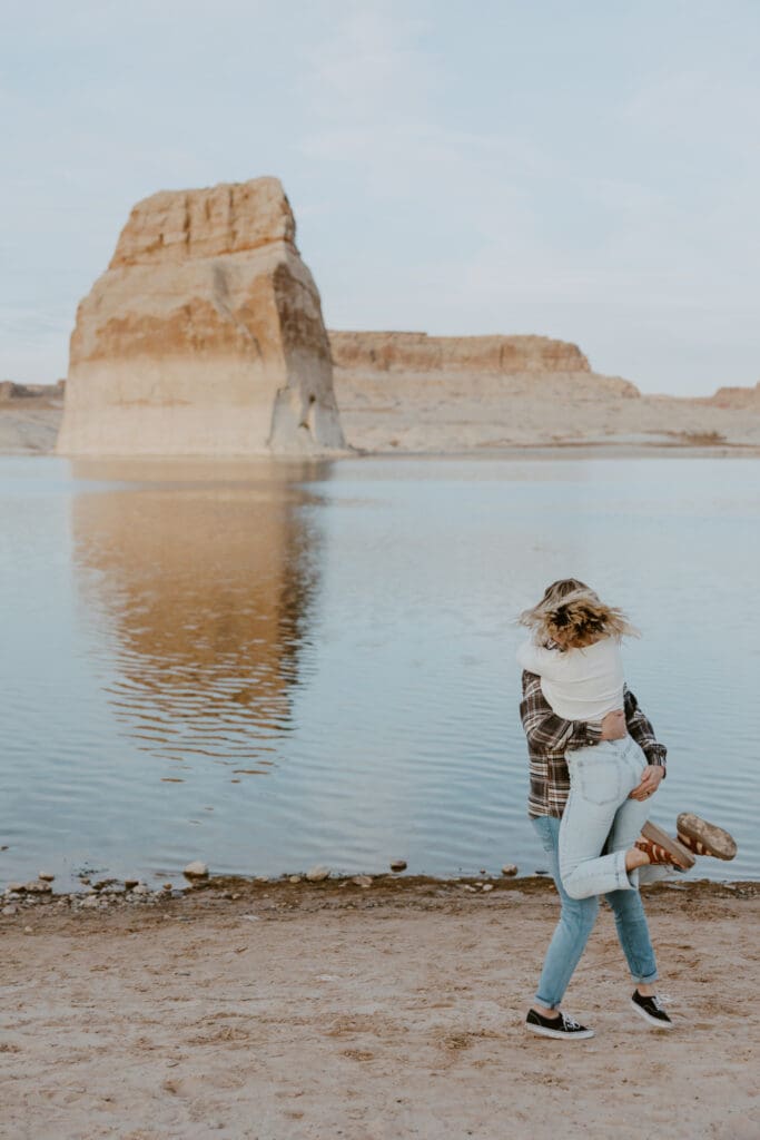 Braylee and Kacen | Lone Rock Lake Powell, Arizona Engagement Photos | Southern Utah Wedding and Elopement Photographer, Emily Dawn Photo